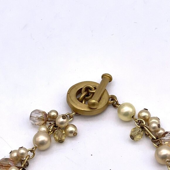 Carolee Pearl Faceted Beaded Toggle Bracelet Gold Tone - Picture 3 of 4